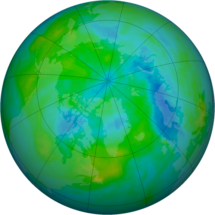 Arctic ozone map for 08 September 1988